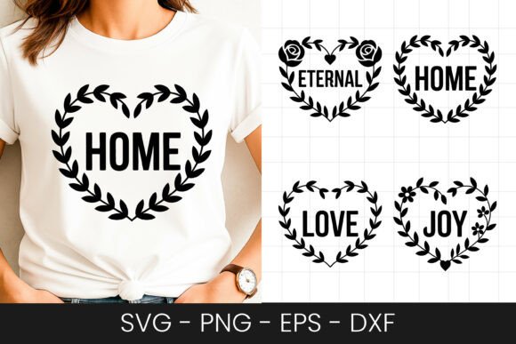 Home Love Joy Wreath Quote SVG PNG