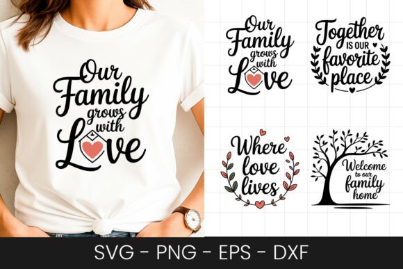 Our Family Grows in Love Quote SVG PNG